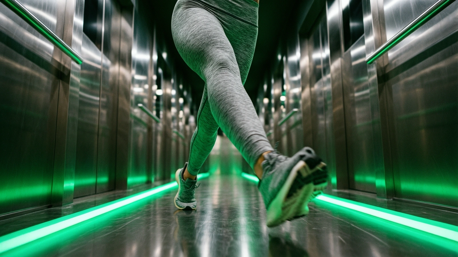 Dynamic movement through a modern architectural space